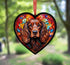 Cocker Spaniel Brown Stained Glass Effect Heart Suncatcher